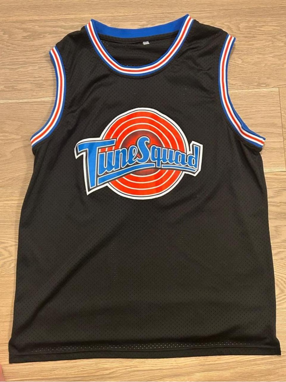 Warner Bros. Tune Squad Men's Black Jersey with Blue & Red Logo